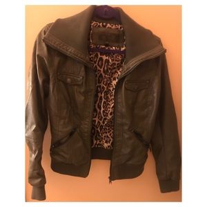 Brown faux leather jacket
